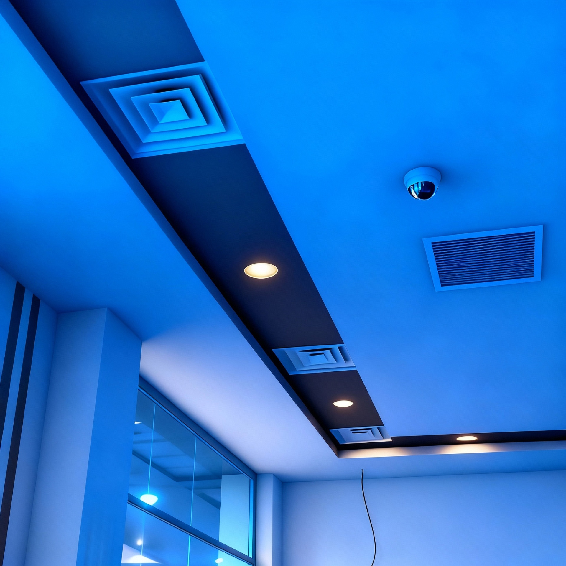 Difusores y rejillas HVAC instalados en cielo raso - proyecto real